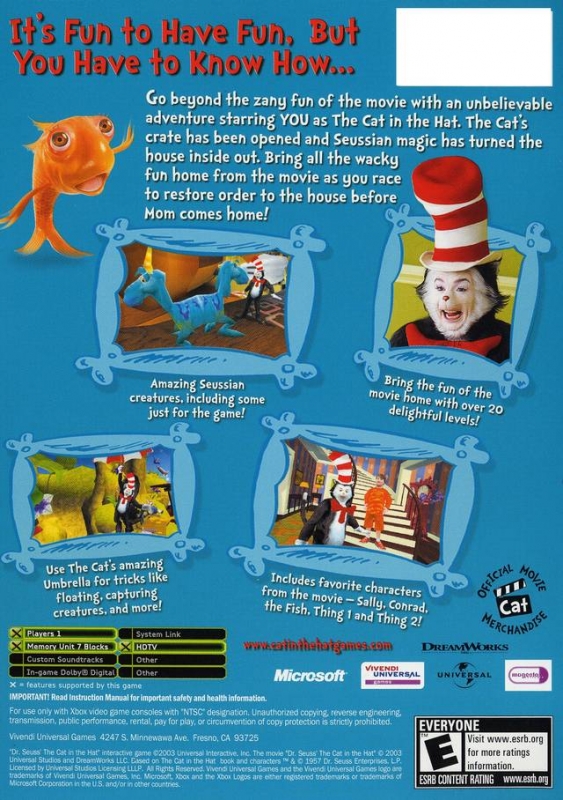 Dr. Seuss Cat in the Hat for Xbox Sales, Wiki, Release Dates, Review