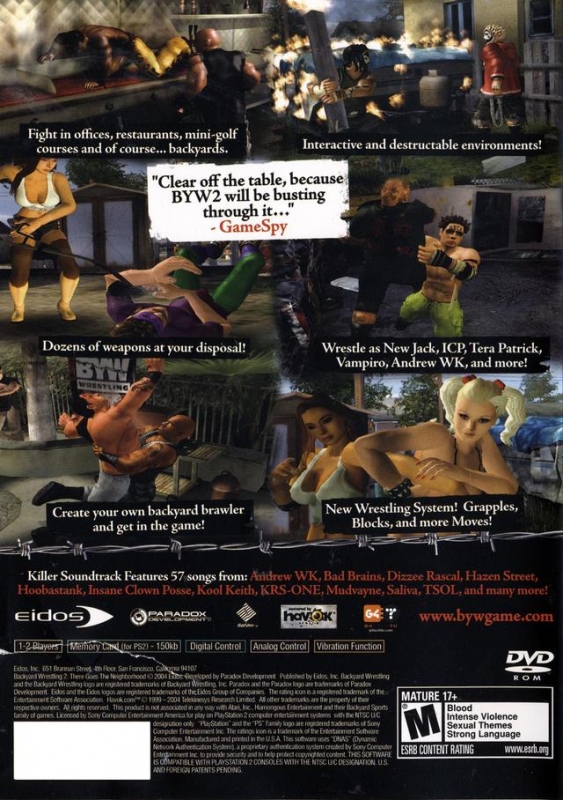 Backyard Wrestling 2 There Goes The Neighborhood For Playstation