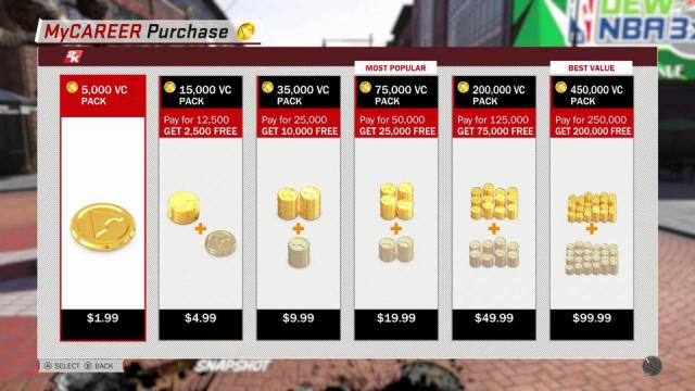 NBA 2K19 microtransactions