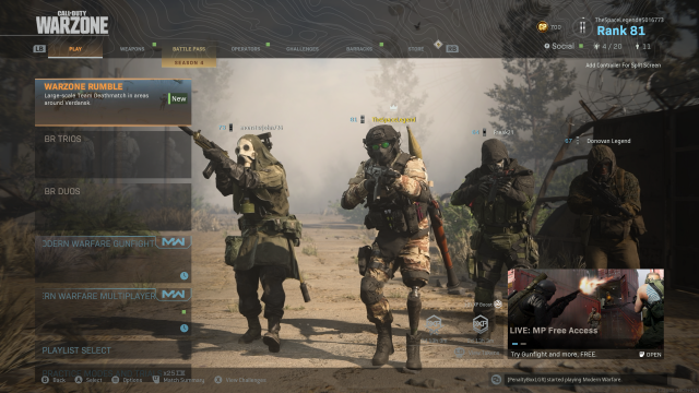 One of the squads I run with in COD: Warzone