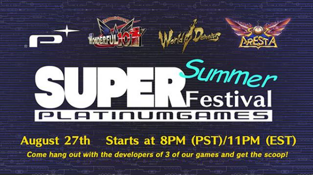 Platinum Games Super Summer Festival Live Stream Set for August 28
