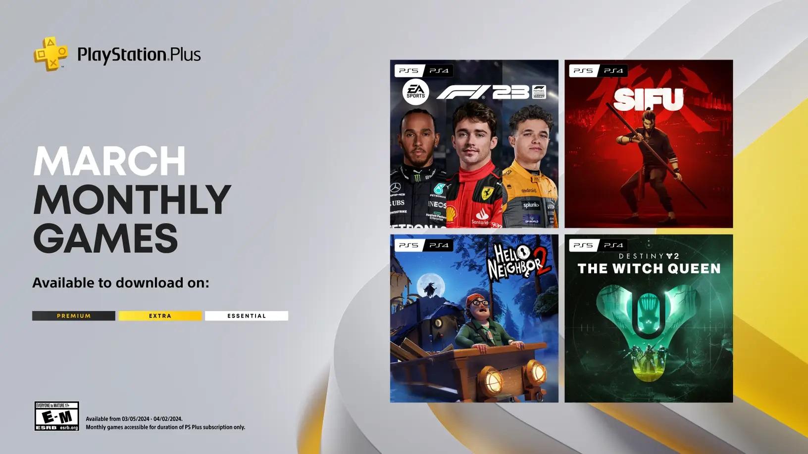 PlayStation Plus Monthly Games for March 2024 Announced