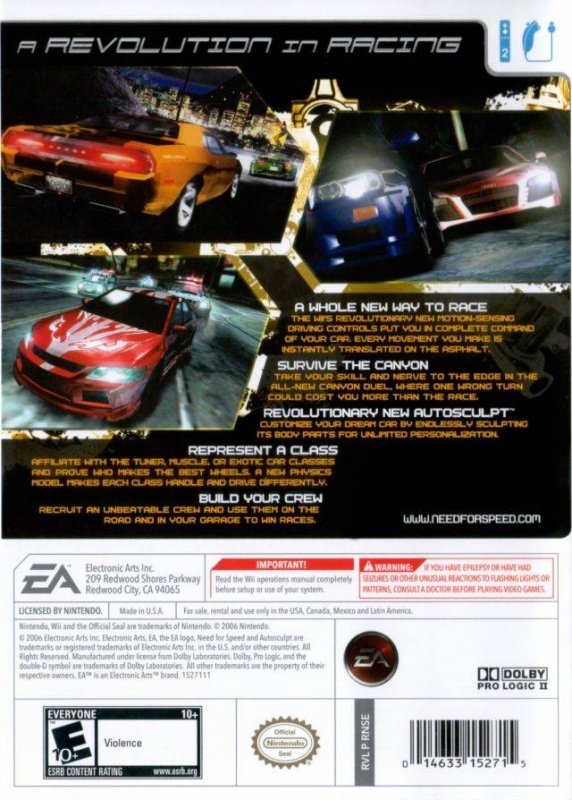 Need for Speed: Carbon for Wii - Sales, Wiki, Release Dates, Review, Cheats, Walk...