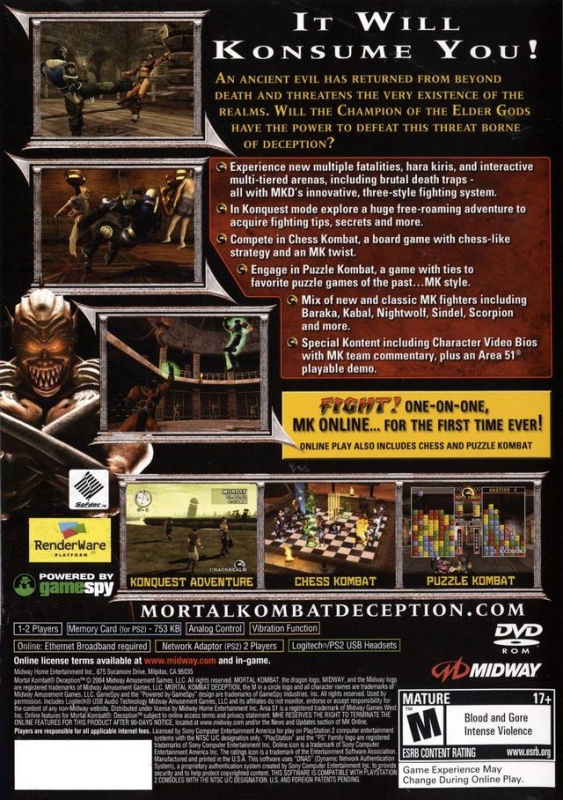 Mortal Kombat: Deception official promotional image - MobyGames