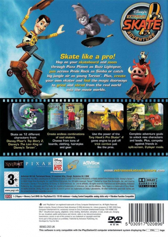 Disney's Extreme Skate Adventure Sony Playstation 2 Game