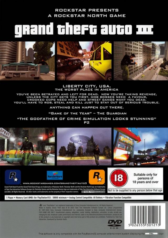 13 years since the release of GTA 3 PS in America