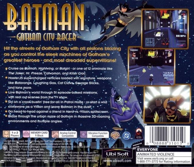 Batman: Gotham City Racer for PlayStation - Summary, Story, Characters, Maps