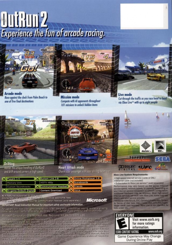 Outrun 2 for Xbox - Summary, Story, Characters, Maps