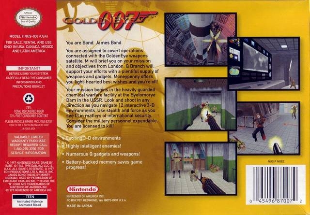 GoldenEye 007 for Nintendo 64 - Sales, Wiki, Release Dates, Review