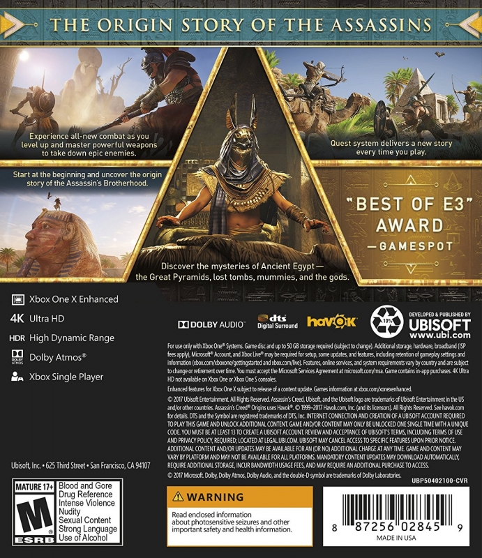 Assassin's Creed Origins, Xbox Wiki