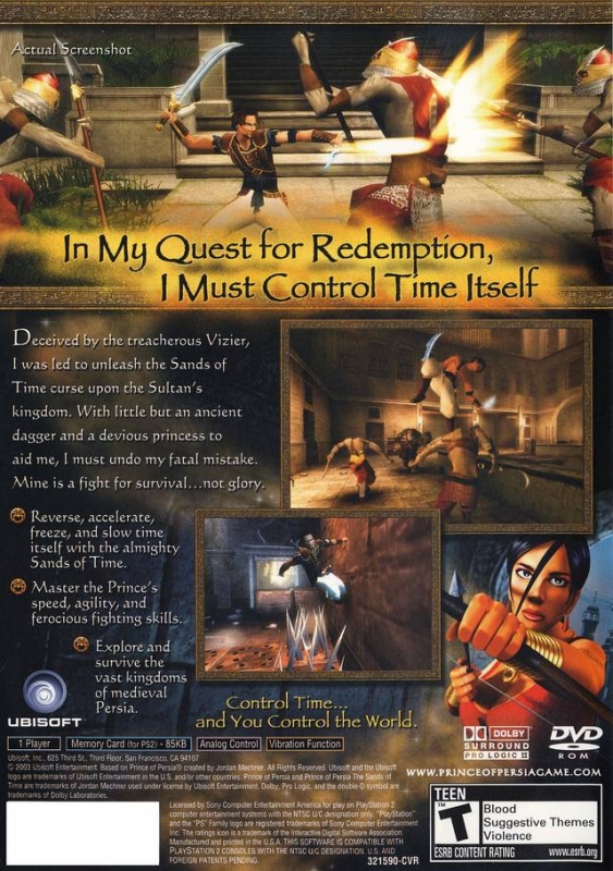 Prince of Persia: The Sands of Time (Not to be Sold Separately) - PlayStation  2 [AU] - VGCollect