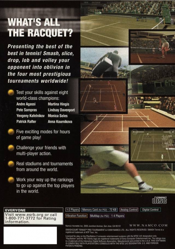 Smash Court Tennis for PlayStation 2 - Sales, Wiki, Release Dates, Review,  Cheats, Walkthrough