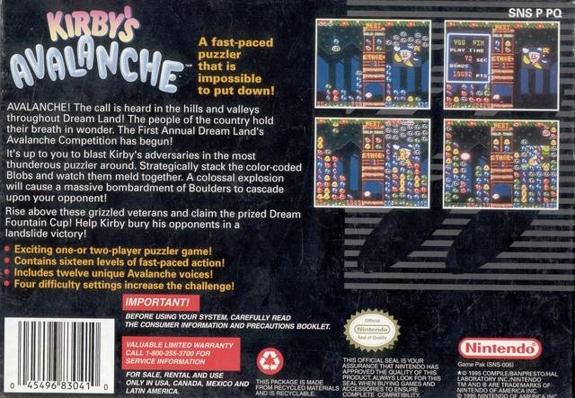 Kirby's Avalanche Walkthrough (1995, SNES) [No Commentary] 