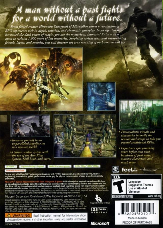 The story is set. Lost Odyssey (xbox360). Lost Odyssey Xbox. Lost Odyssey Xbox 360 обложка. Lost Odyssey Enemy.
