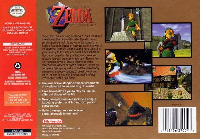 Legend of Zelda Ocarina of Time Nintendo 64 N64 Game Sale