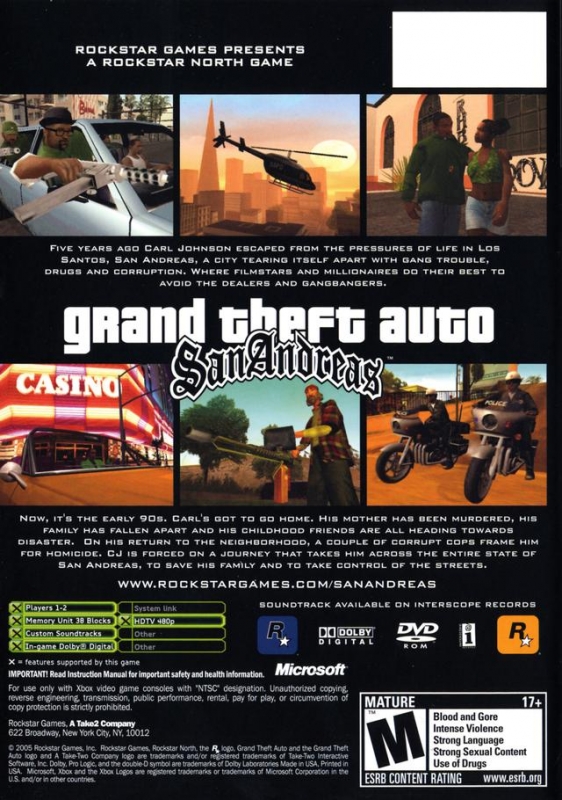  Grand Theft Auto: San Andreas - Xbox One : Video Games