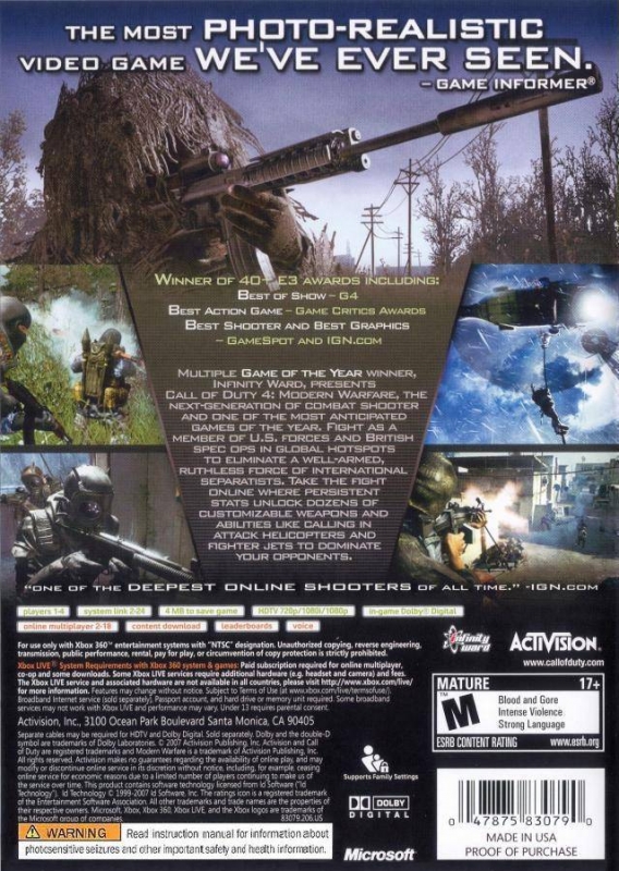 Call of Duty 4: Modern Warfare cheats