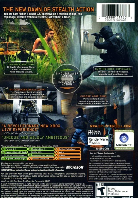 Tom Clancy's Splinter Cell: Pandora Tomorrow - Wikipedia