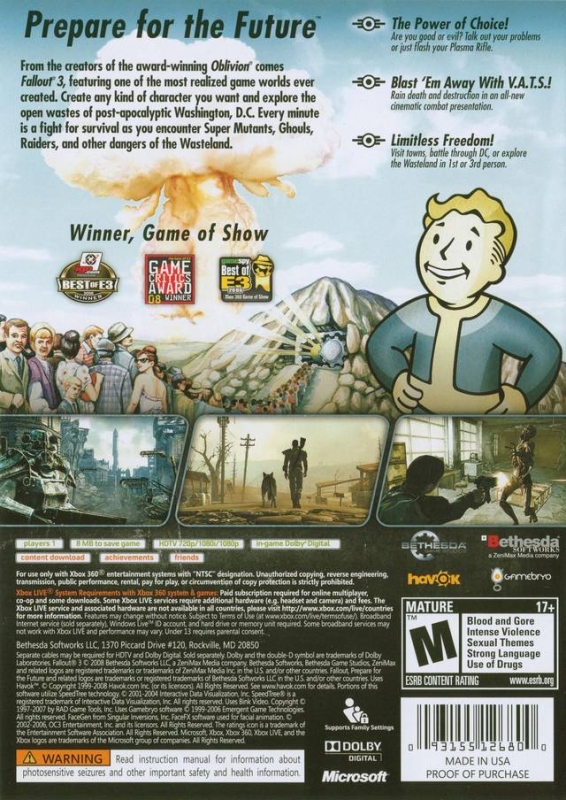 Fallout 3 for Xbox 360 - Cheats, Codes, Guide, Walkthrough, Tips