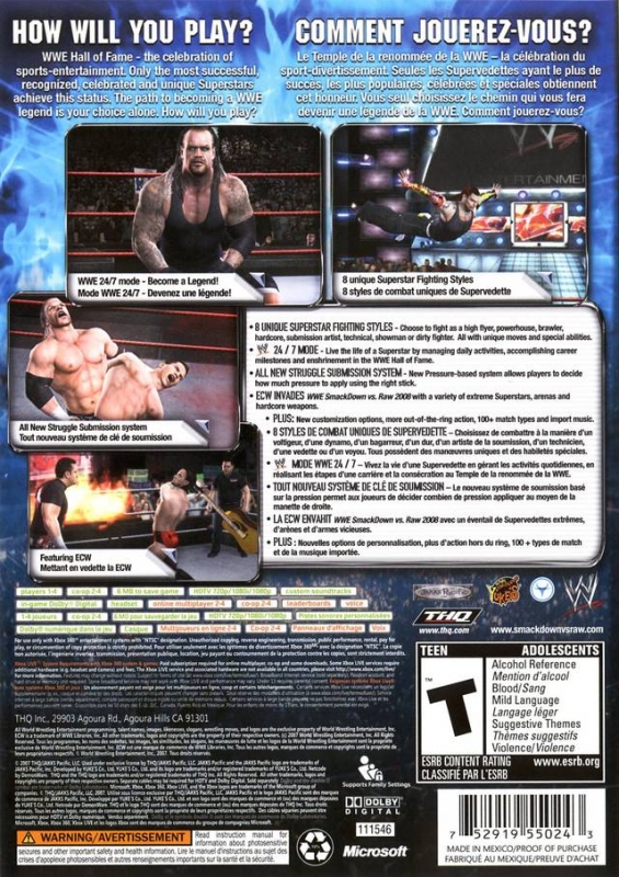 Wwe Smackdown Vs Raw 08 For Xbox 360 Sales Wiki Release Dates Review Cheats Walkthrough