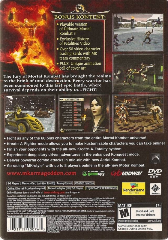 Mortal Kombat: Armageddon PS2 Fatalities Cheats