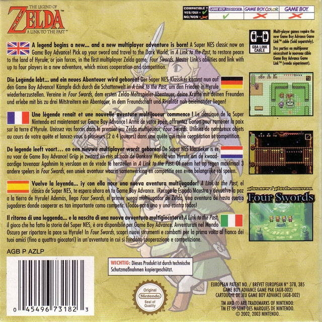 The Legend of Zelda: Link To The Past / Four Swords for Game Boy Advance -  Sales, Wiki, Release Dates, Review, Cheats, Walkthrough