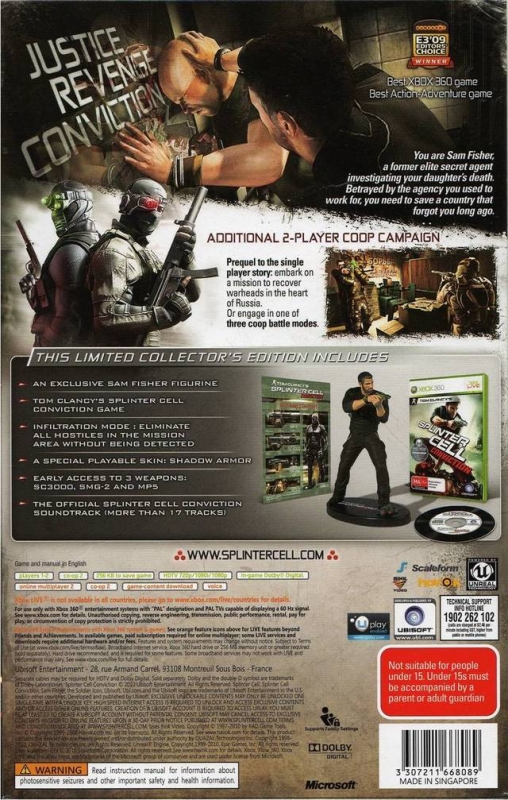 Splinter Cell Conviction Collectors Edition Xbox 360 Game