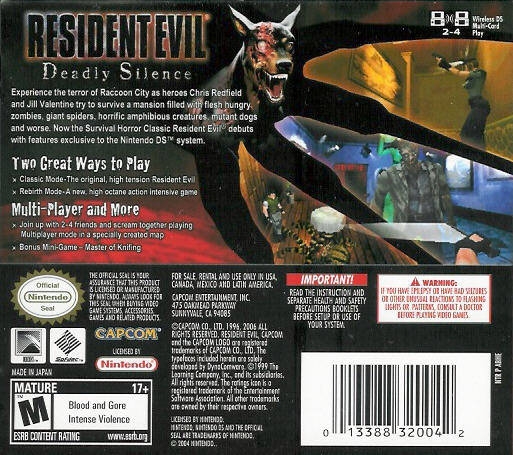 Resident Evil: Deadly Silence for Nintendo DS - Wiki, Release Dates, Review, Cheats,