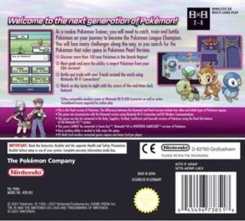 Pokemon Pearl Version Cheats For Nintendo Ds - Colaboratory