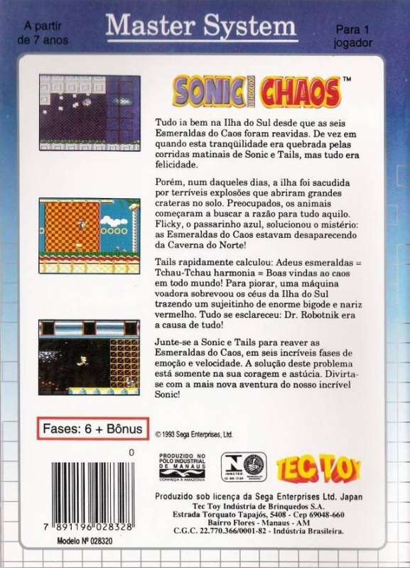 Sonic Chaos (Sonic & Tails) - SEGA Master System / Game Gear - VGDB 