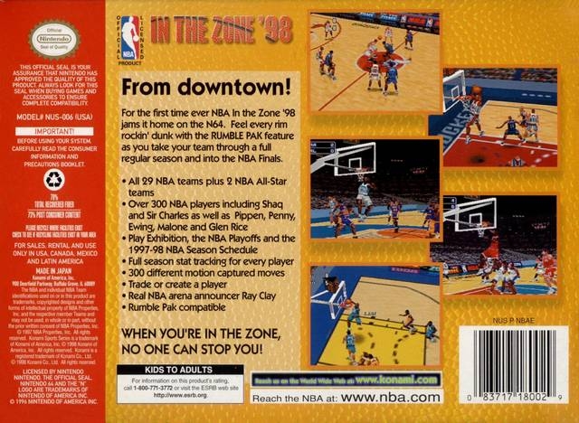 Buy Nintendo 64 NBA In the Zone '98