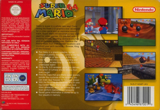 Super Mario 64 for Nintendo 64 - Sales, Wiki, Release Dates, Review ...