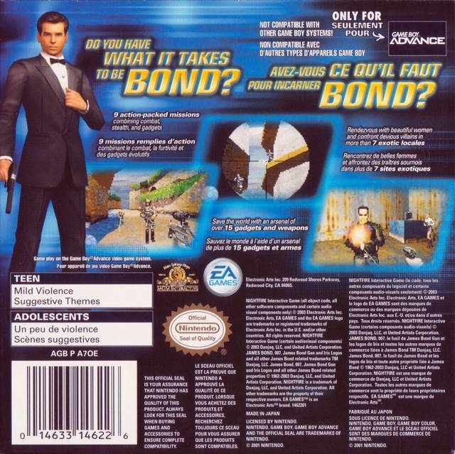 James Bond 007 Nightfire For Game Boy Advance Sales Wiki