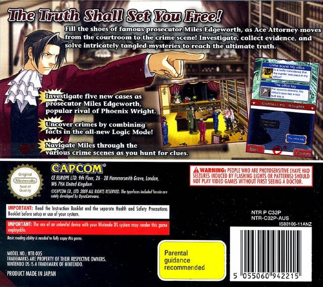 Ace Attorney Investigations Miles Edgeworth / Nintendo DS