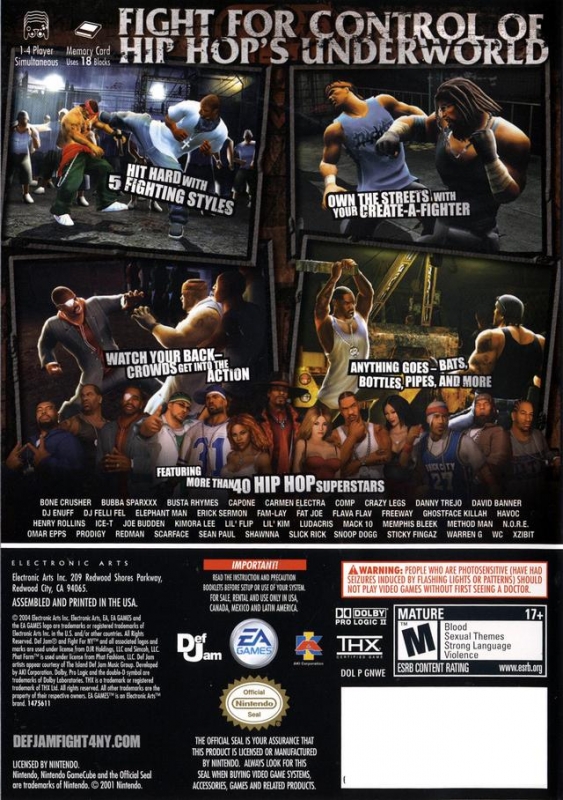 Def Jam: Fight for NY - Features Missing From the GameCube Version - Tech  Ballad