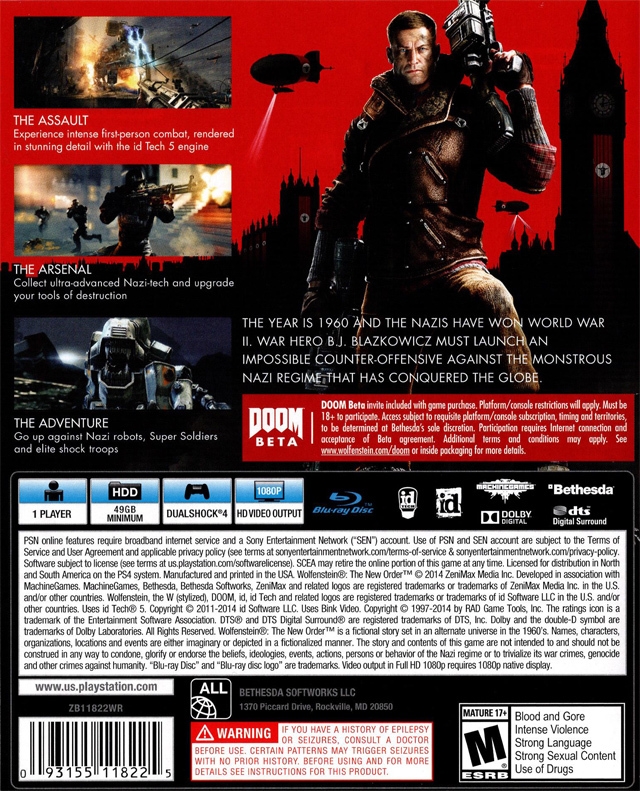 Wolfenstein: The New Order Prices Playstation 3
