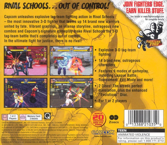 Rival Schools: United By Fate - Um Clássico de Lutas do PlayStation 1