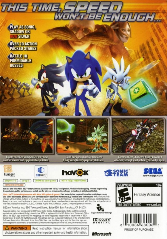 Sonic the Hedgehog  ソニック・ザ・ヘッジホッグ para Xbox 360 (2006)