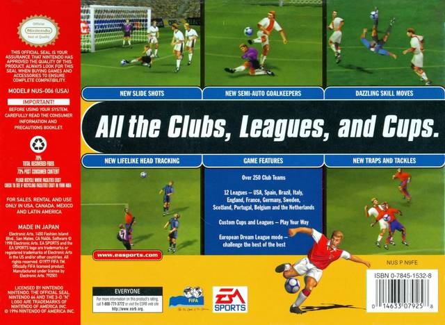 FIFA 99 for Nintendo 64 - Sales, Wiki, Release Dates, Review, Cheats,  Walkthrough