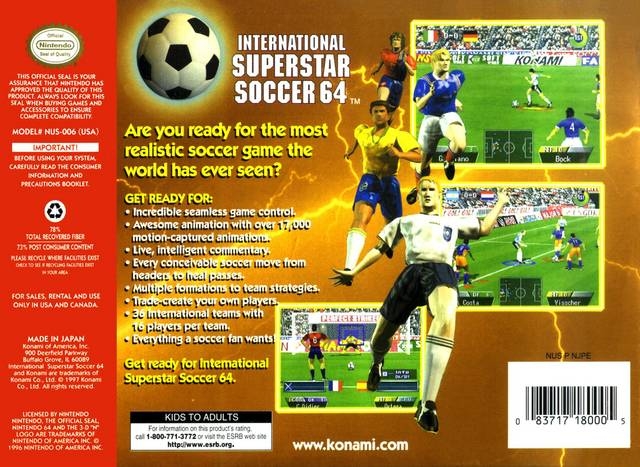 International Superstar Soccer 64 - Wikipedia