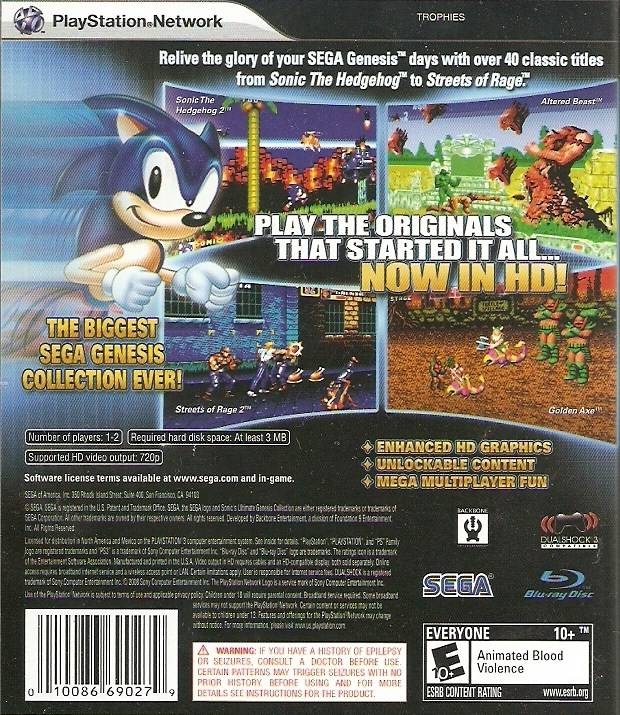 Sonic's Ultimate Genesis Collection Xbox 360 Game For Sale