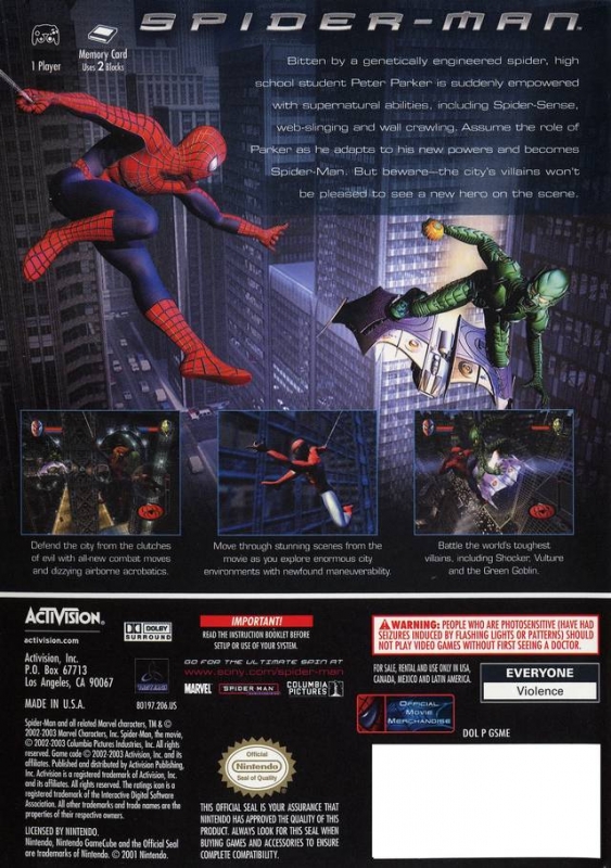 Spider-Man: The Movie - ps2 - Walkthrough and Guide - Page 1 - GameSpy