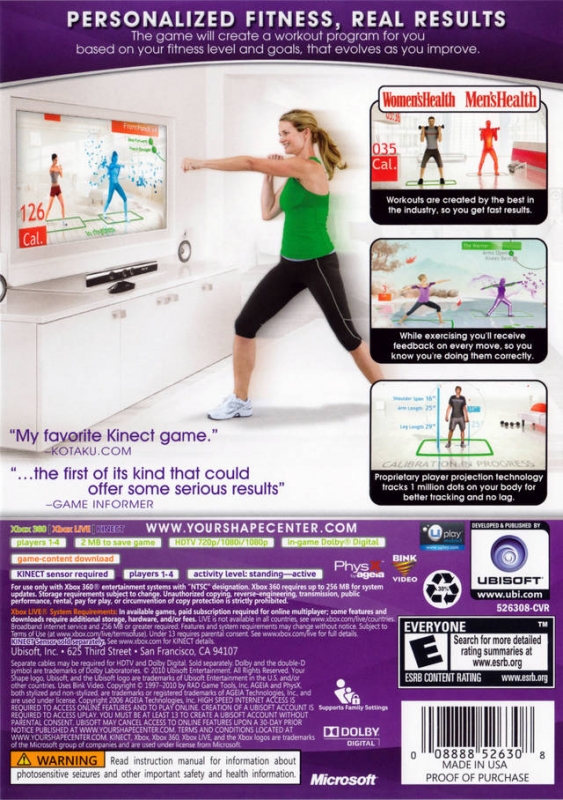 Your Shape: Fitness Evolved for Xbox 360 - Sales, Wiki, Release Dates,  Review, Cheats, Walkthrough