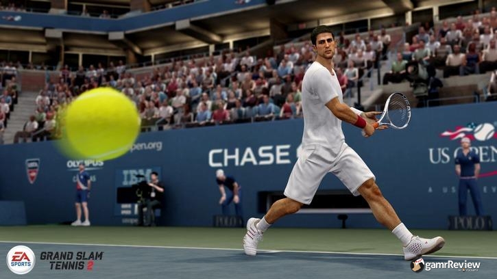 Tennis ball, about to hurt the camera man.